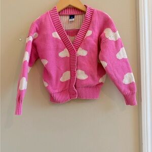 Old navy girls Pink Cloud Pattern Cardigan size 4/5